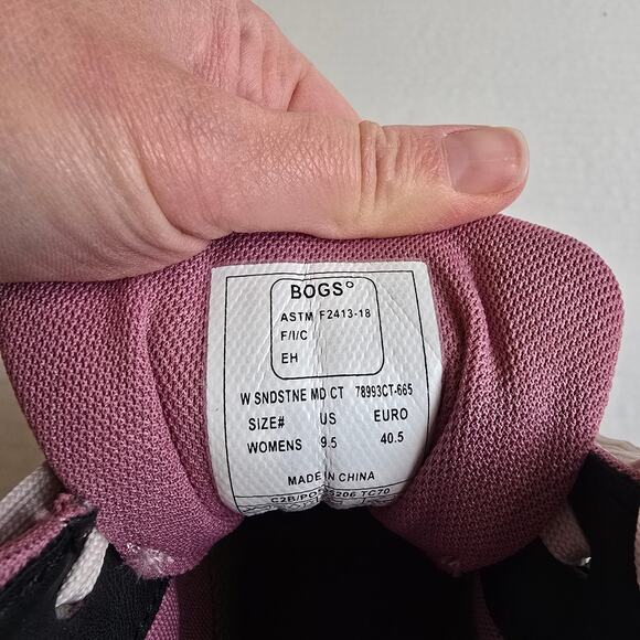 Bogs Womens Sandstone Mid Comp Toe Work Boots Size 9.5 Misty Rose - Picture 3 of 5